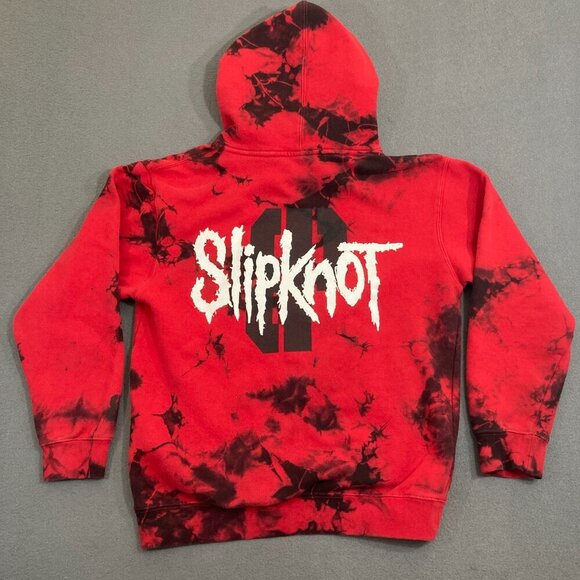 Brooklyn Projects Slipknot Tie Dye Hoodie Men's Small Red Pullover Made in USA - Picture 1 of 10